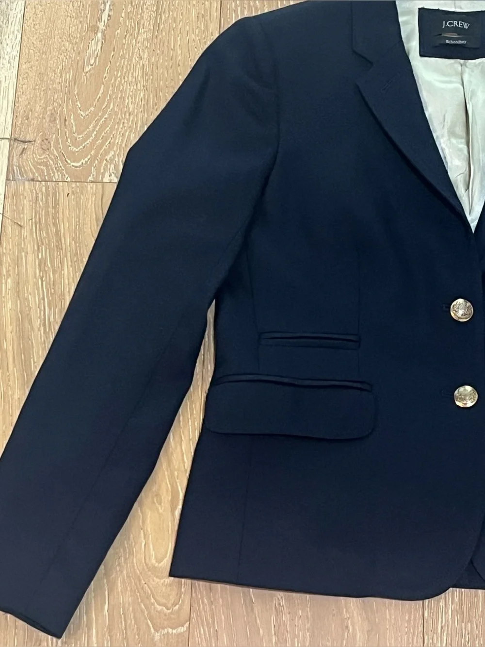 J Crew Original stretch wool schoolboy blazer in navy, collegiate preppy size 2